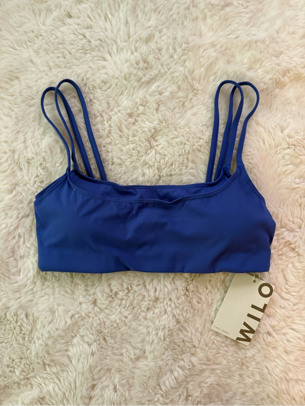 Wilo Cobalt Blue Double Layered Sports Bra & Legging Workout Set - Picture 2 of 6